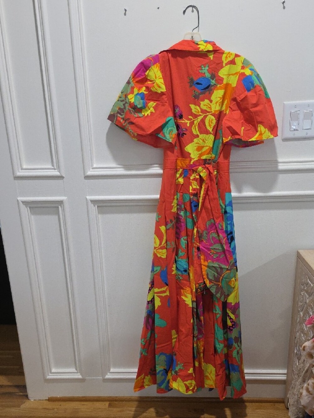 Christopher John Rogers Coral Floral Button-Front Dress with Multicolor Print - Picture 3 of 3